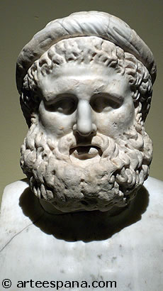 Escultura Griega Cl&aacute;sica. Escuela de Lisipo. Cabeza de Heracles