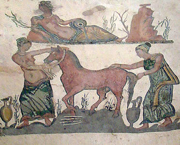 Mosaico de Pegaso en el MVR (Valladolid)