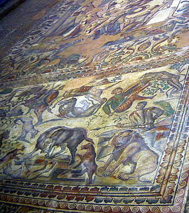 Mosaico en la villa de La Omeda, Palencia